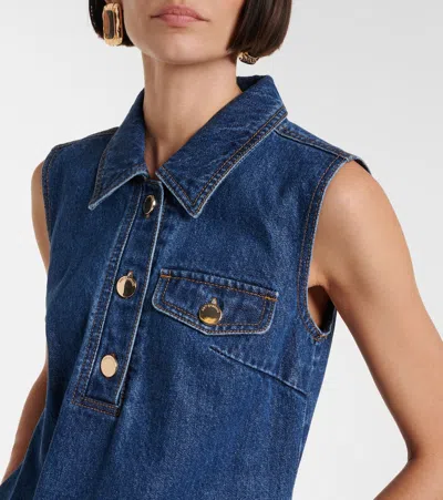 Self-portrait Self Portrait Women Denim Sleeveless Mini Dress In Blue