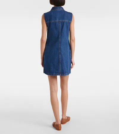Self-portrait Self Portrait Women Denim Sleeveless Mini Dress In Blue