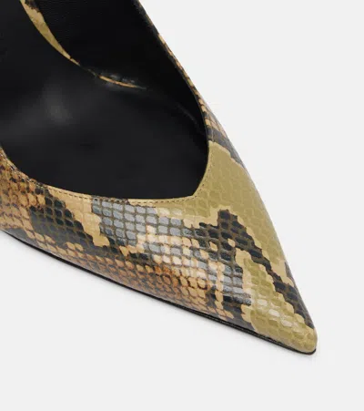 Attico Cheope 105 Leather Slingback Mules In Black
