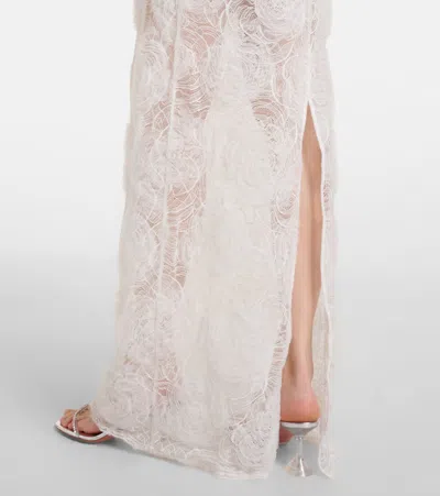 Self-portrait Bow-detail Tulle Lace Maxi Dress
