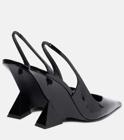 Attico Cheope 105 Leather Slingback Mules In Black