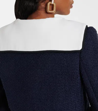 Self-portrait Self Portrait 'navy Boucle Contrast Collar' Blazer
