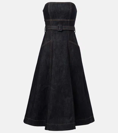 Self-portrait Belted Strapless Midi Dress