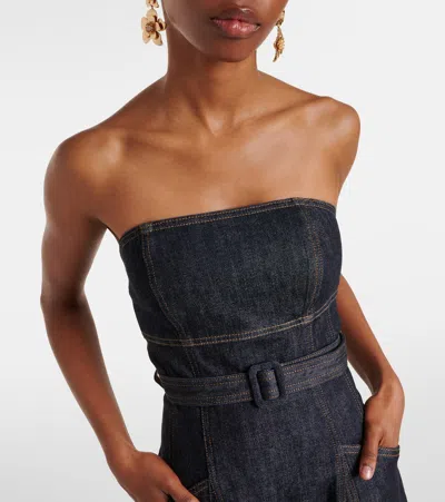 Self-portrait Belted Strapless Midi Dress