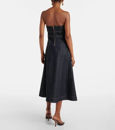 Self-portrait Belted Strapless Midi Dress