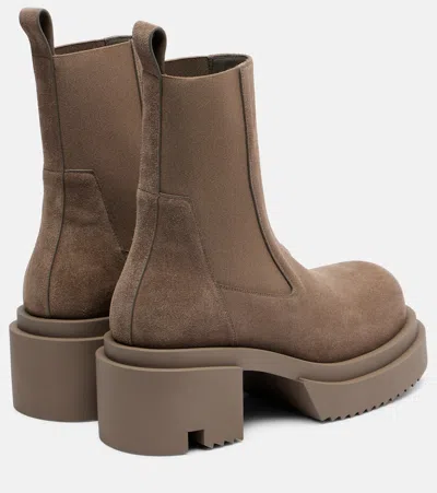 Rick Owens Beatle Suede Platform Chelsea Boots