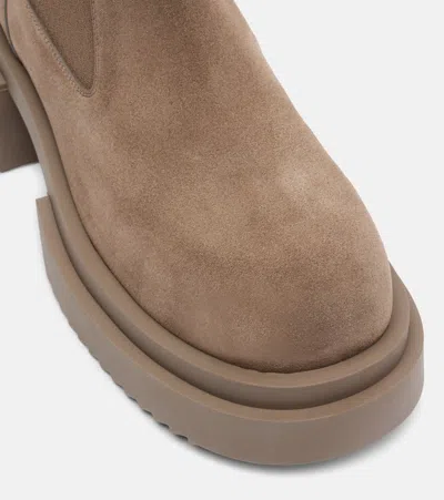 Rick Owens Beatle Suede Platform Chelsea Boots