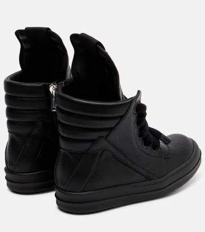 Rick Owens Jumbolace Geobasket Leather Sneakers