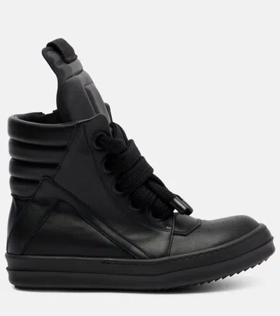 Rick Owens Jumbolace Geobasket Leather Sneakers