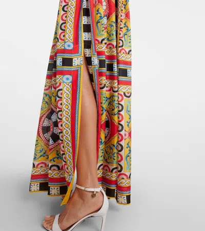 Dolce & Gabbana Taormina Printed Halterneck Silk Gown