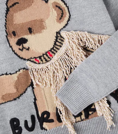 Burberry Thomas Bear Wool Sweater In Gray