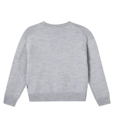 Burberry Thomas Bear Wool Sweater In Gray