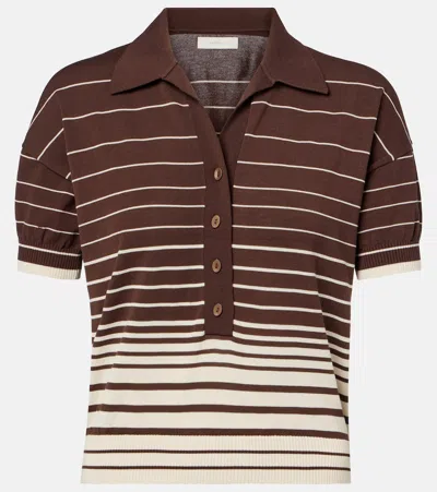 Faithfull Sable Striped Cotton-blend Polo Shirt