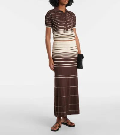 Faithfull Sable Striped Cotton-blend Polo Shirt
