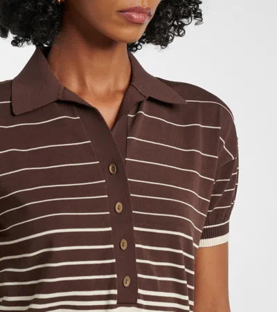 Faithfull Sable Striped Cotton-blend Polo Shirt