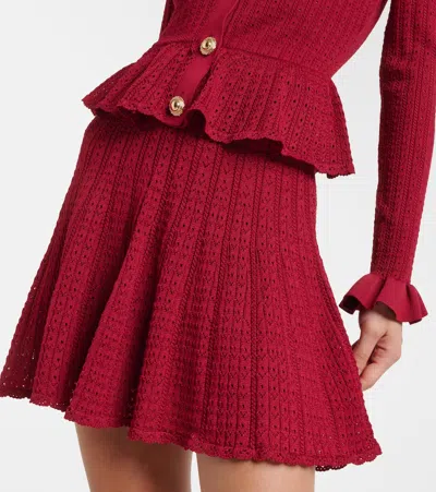 Self-portrait Pointelle Peplum Minidress