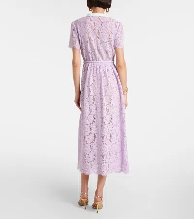 Self-portrait Lace Buttoned Cotton Blend Midi Dress