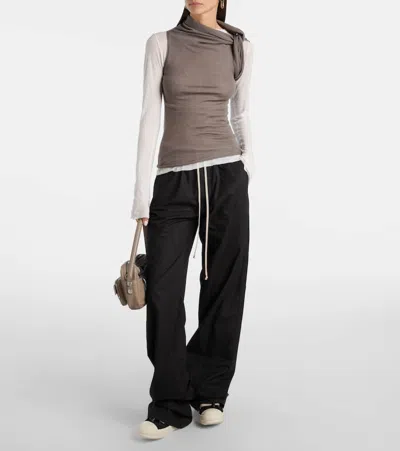 Rick Owens Jumbolace Geobasket Leather Sneakers In Black