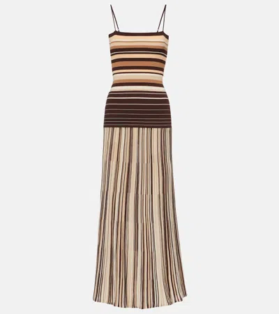 Faithfull Esenia Striped Cotton-blend Midi Dress