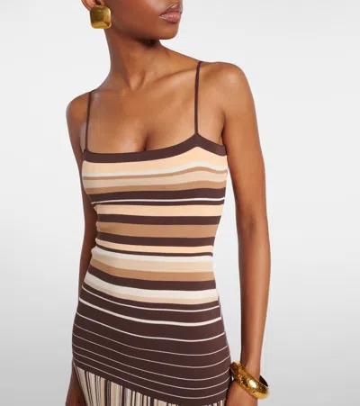 Faithfull Esenia Striped Cotton-blend Midi Dress