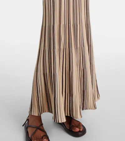Faithfull Esenia Striped Cotton-blend Midi Dress