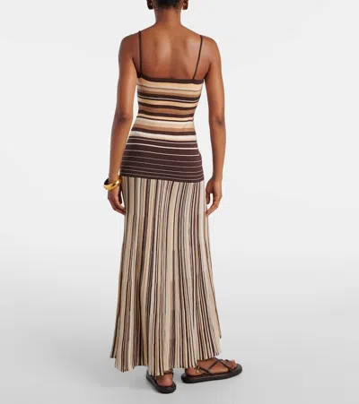 Faithfull Esenia Striped Cotton-blend Midi Dress