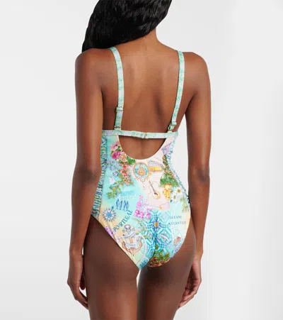 Camilla Embellished Printed Swimsuit In Blue