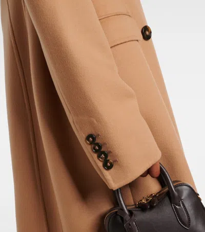 Stella Mccartney Double-breasted Virgin Wool Coat In Brown