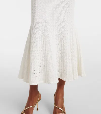 Self-portrait Pointelle Knit Contrast Midi Dress