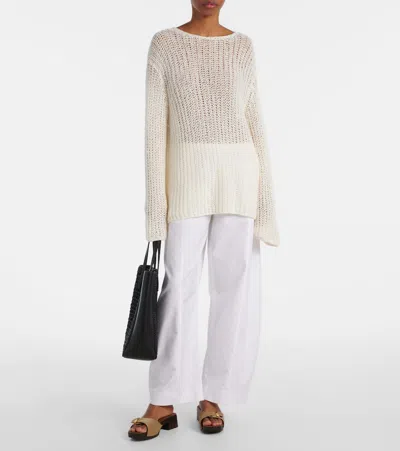 Khaite Elowen Open-knit Cotton-blend Sweater