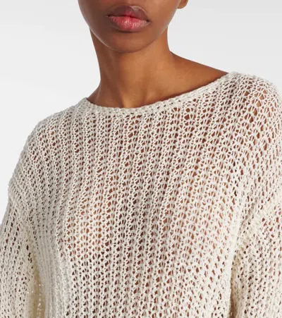 Khaite Elowen Open-knit Cotton-blend Sweater