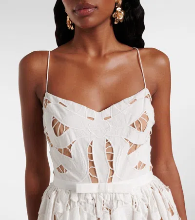 Self-portrait Bow Embroidered Midi Dress