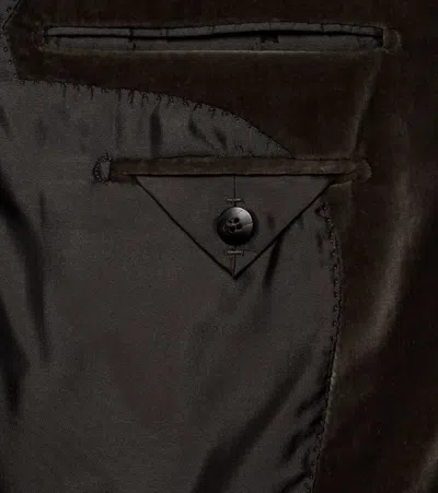 Tom Ford Dyllan Cotton Velvet Blazer In Brown
