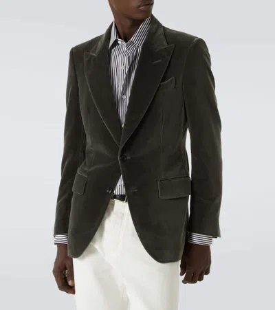 Tom Ford Dyllan Cotton Velvet Blazer In Brown
