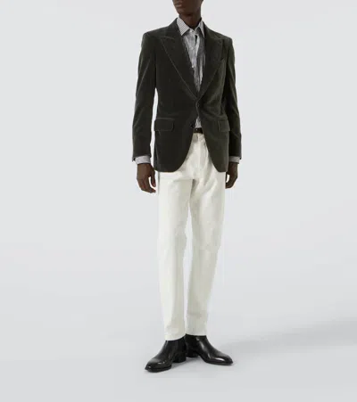 Tom Ford Dyllan Cotton Velvet Blazer In Brown