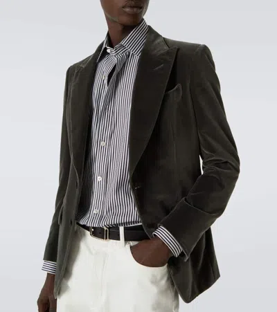 Tom Ford Dyllan Cotton Velvet Blazer In Brown