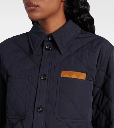 Bottega Veneta Quilted Intrecciato Cotton-blend Overshirt In Black