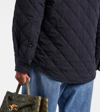 Bottega Veneta Quilted Intrecciato Cotton-blend Overshirt In Black