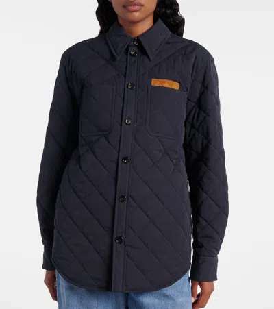 Bottega Veneta Quilted Intrecciato Cotton-blend Overshirt In Black