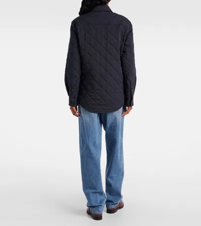 Bottega Veneta Quilted Intrecciato Cotton-blend Overshirt In Black