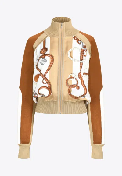 Pre-owned Hermes Panoplie Tout Cuir Twillaine Bomber Jacket