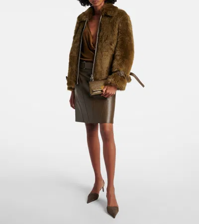 Tom Ford Laminated Pochette With Chain Shoulder Strap