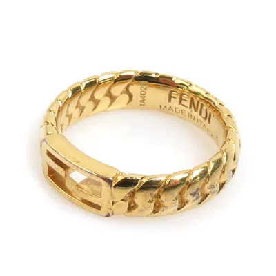 Pre-owned Fendi Gold Metal Band Ring ()