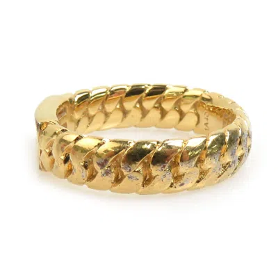 Pre-owned Fendi Gold Metal Band Ring ()