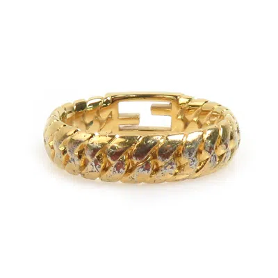 Pre-owned Fendi Gold Metal Band Ring ()
