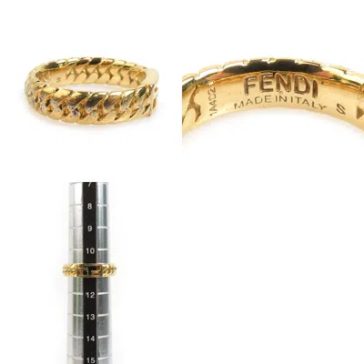 Pre-owned Fendi Gold Metal Band Ring ()