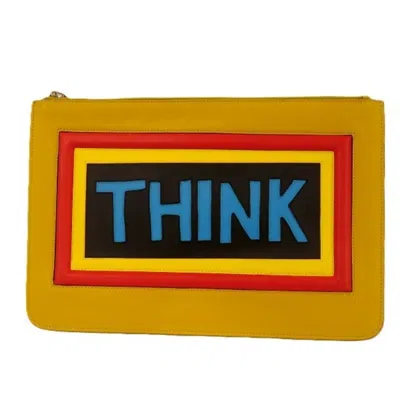 Pre-owned Fendi Yellow Clutch Bag ()