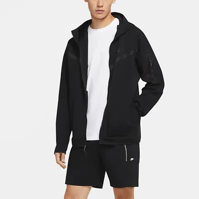Nike Lightweight Hooded Sweatshirt With Zip Men's Sportswear Tech Fleece Hoodie Black/black In Animal Print