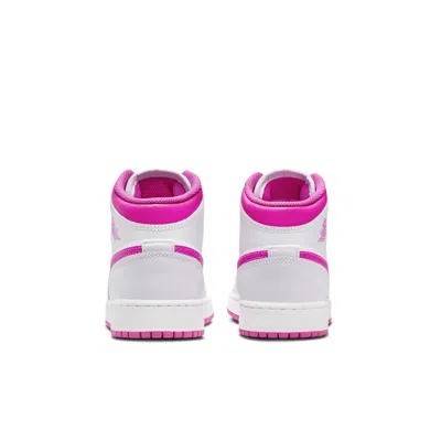 Air Jordan (gs)  1 Mid 'fire Pink' In White