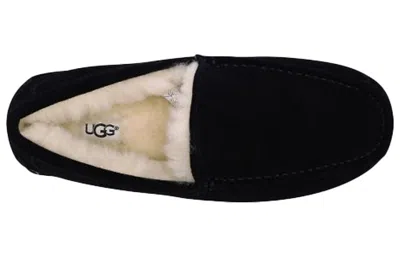 Ugg Ascot 1101110-blk Moccasin Mens Us 7 Black Suede Wool Slip On Slipper Dwa626 In Brown